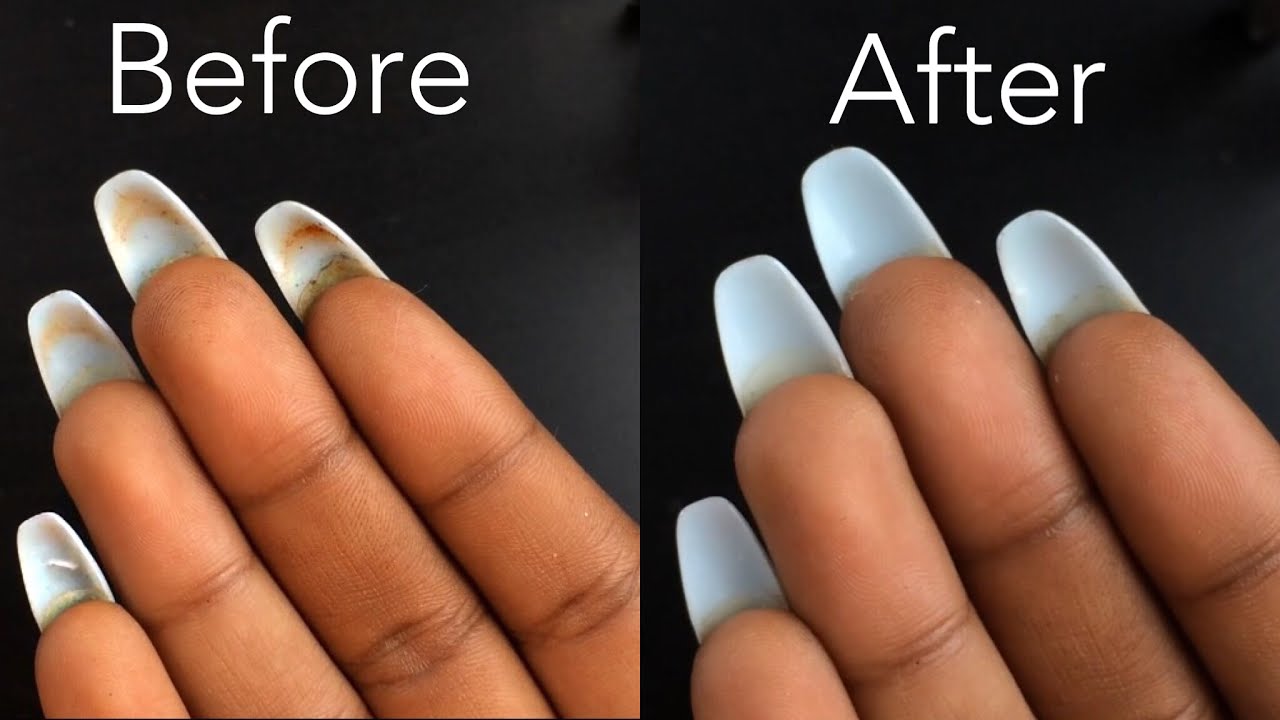 how to clean under acrylic nails
